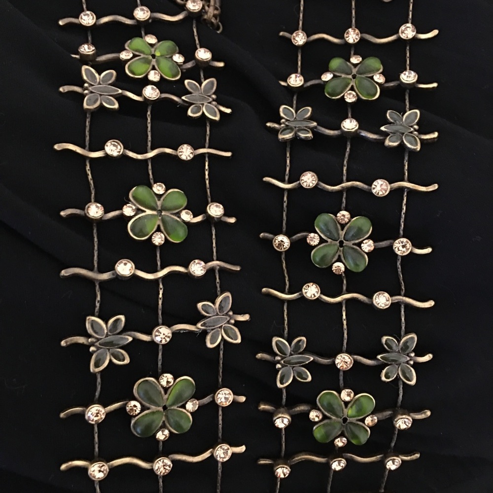 New Green Floral Bracelets - Set of 2